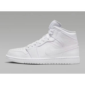 Size 11 - Men's Nike Air Jordan 1 Mid Triple White 554724-136